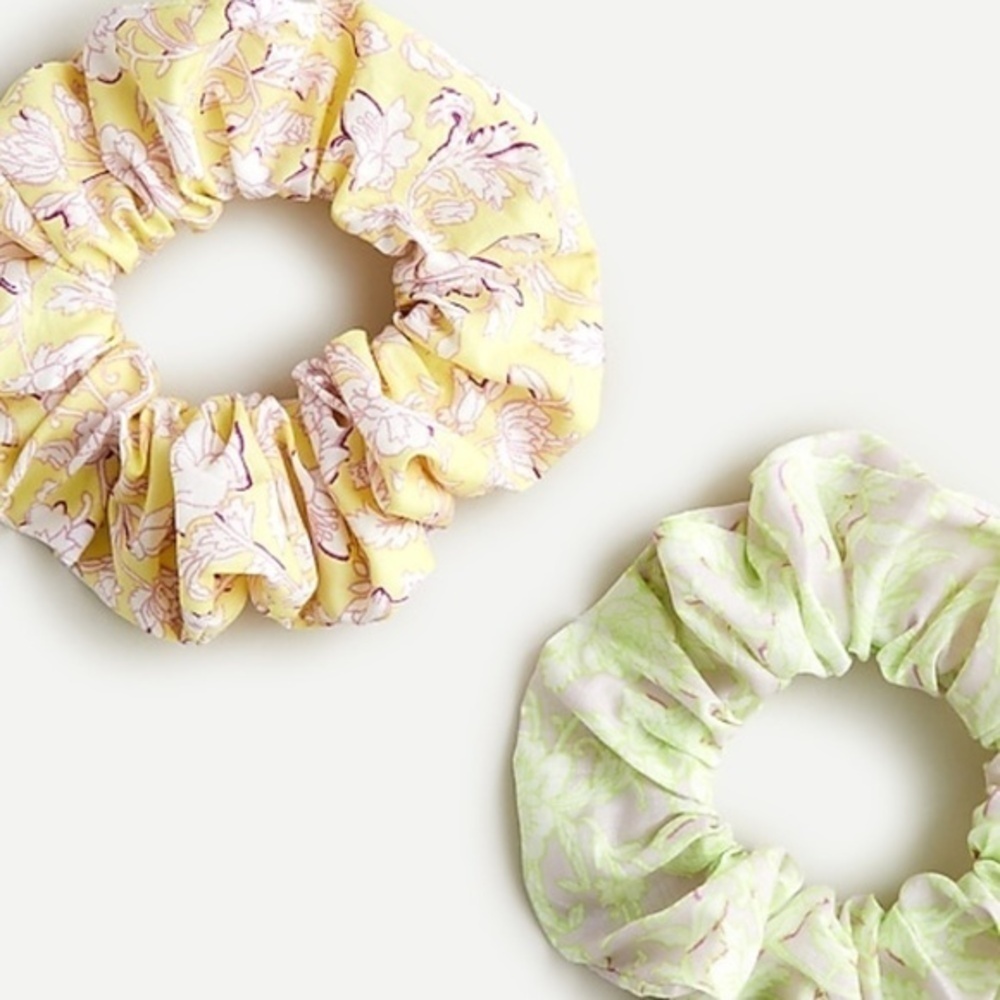 J. Crew Wide Printed Hair Scrunchie Set